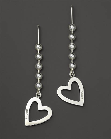 gucci earrings heart|gucci sterling silver heart earrings.